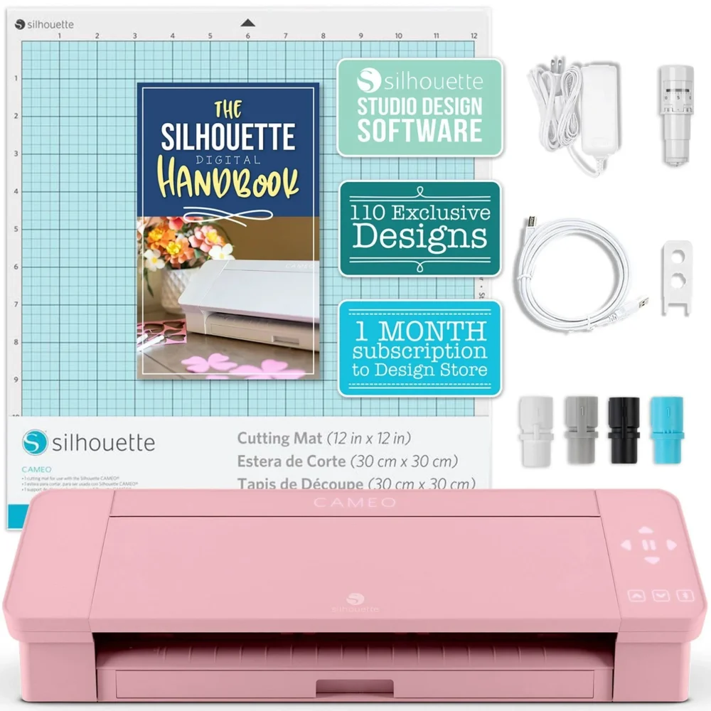 Silhouette Cameo 4 Vinyl Cutting Machine, Pink