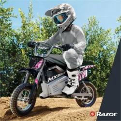 Miniature Dirt Rocket Mx350 Electric-Powered Dirt Bike - Black with Decal Included, 24V Electric Ride-On Motocross Bike for Kids 13+ - Image 12