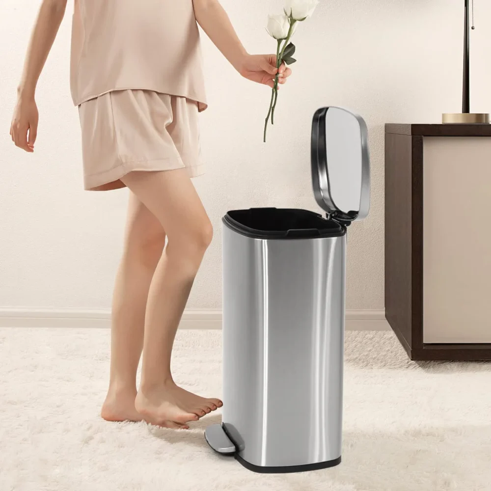 Bigacc 13 Gallon 50 Liter Kitchen Trash Can with Touch-Free & Motion Sensor, Automatic Stainless-Steel Garbage Can, Anti-Fingerprint Mute Designed Trash Bin Brushed Stainless Steel - Image 4