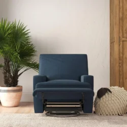 Baby Relax DE68804 39 x 38.5 x 32 in. Raymond Swivel Glider Recliner Chair, Dark Blue - Image 10