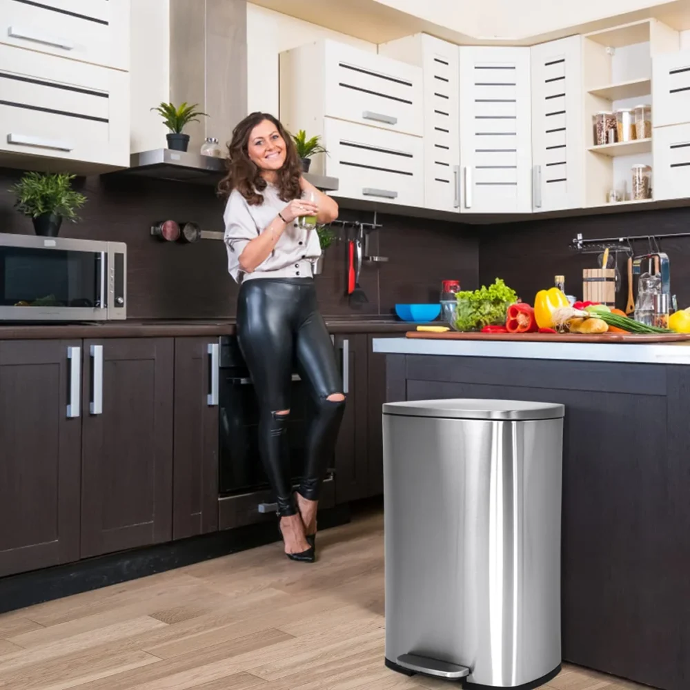 Bigacc 13 Gallon 50 Liter Kitchen Trash Can with Touch-Free & Motion Sensor, Automatic Stainless-Steel Garbage Can, Anti-Fingerprint Mute Designed Trash Bin Brushed Stainless Steel - Image 20