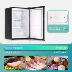 EUHOMY 3.0 Cubic Feet Single Door Compact Mini Upright Freezer - Image 6
