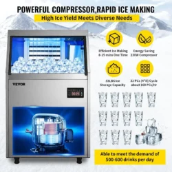 33-lbStorage Ice Maker 80-lb Freestanding Cubed Ice Maker (201 Stainless Steel) - Image 8