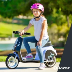 Purple, 12V Miniature Euro-Style Electric Scooter, Up to 8 MPH, for Ages 7+ - Image 5
