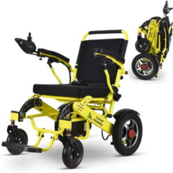 Culver Mobility Electric Power Wheelchair Scooter Fold Lightweight Folding Safe Electric Wheelchair Motorized FDA Approved Aviation Travel (Free Wheelchair RAMP Gift) (Silver-17.5 inc) - Image 2