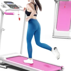 FYC Foldable Treadmills for Home, 2.5 HP, 7.5 MPH, Electric Running Treadmill Quiet Brushless Proform Treadmill for Home Gym, Running Machine with Heart Rate Sensor with LED Display (Pink) - Image 2