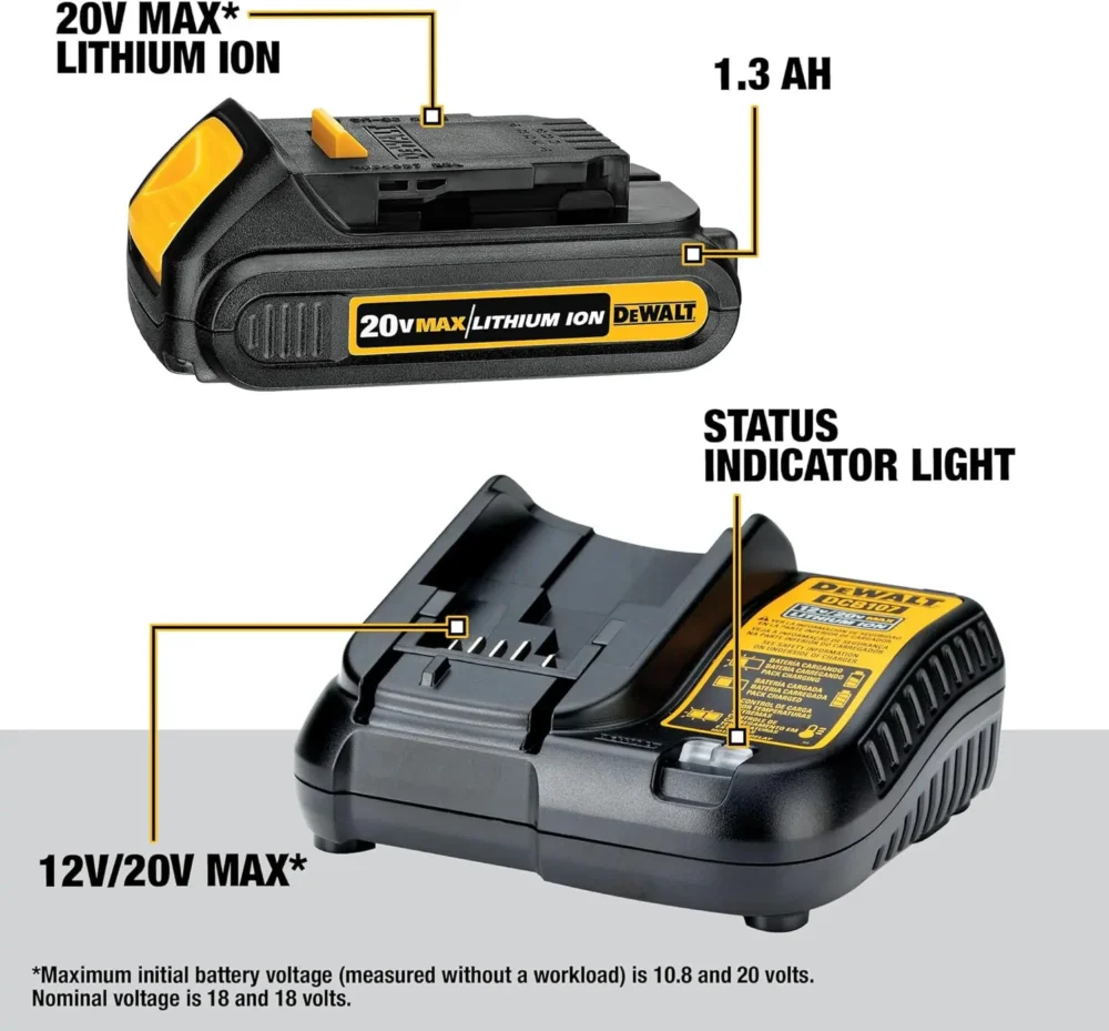 DEWALT 20V MAX Cordless Drill and Impact Driver, Power Tool Combo Kit with 2 Batteries and Charger (DCK240C2) - Image 18