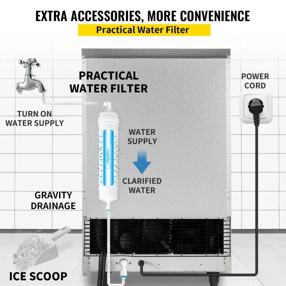 33-lbStorage Ice Maker 110-lb Freestanding Cubed Ice Maker (201 Stainless Steel) - Image 6