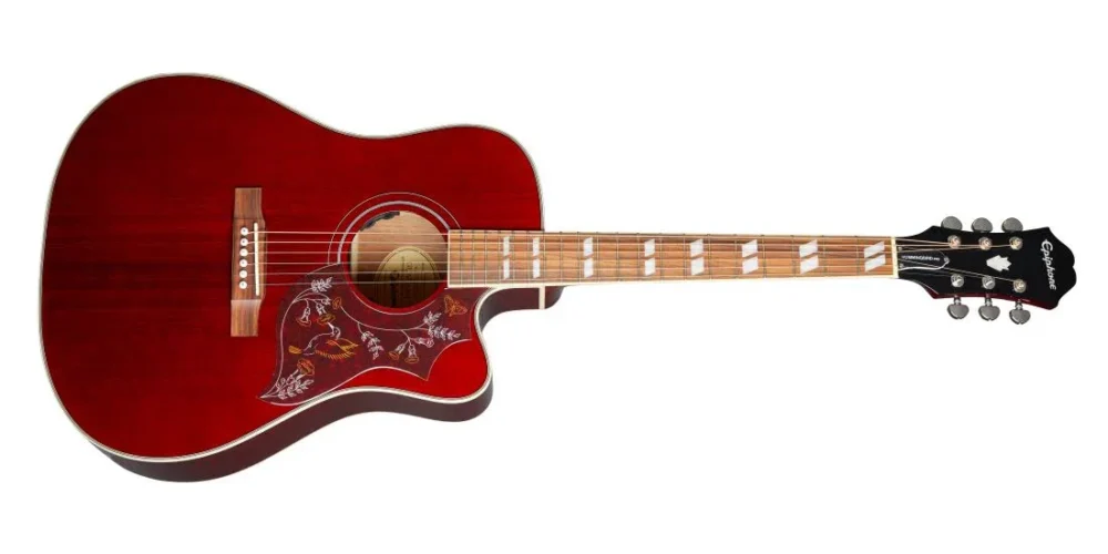 Epiphone Hummingbird EC Studio Limited-Edition Acoustic-Electric Guitar Wine Red by Woodwind & Brasswind - Image 7