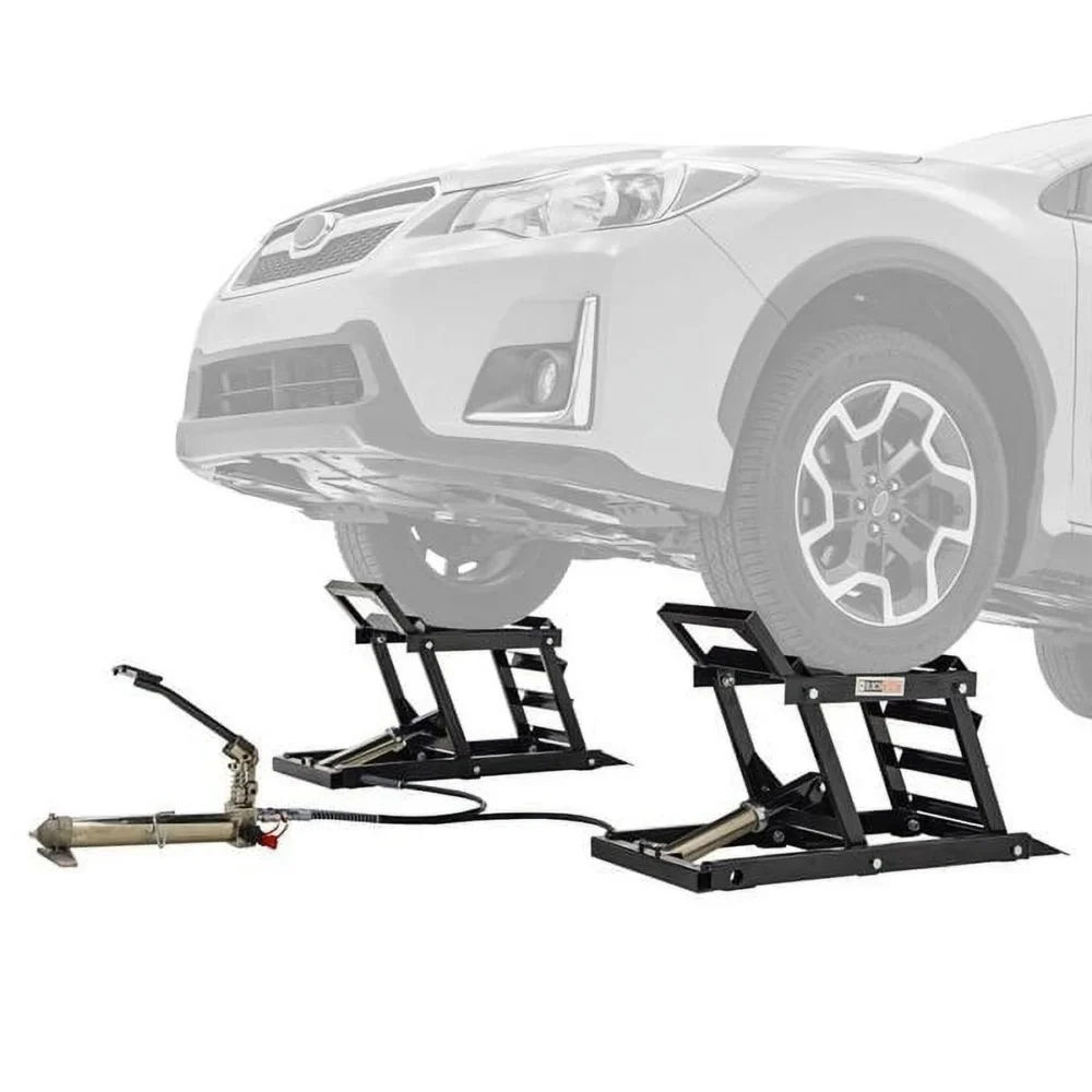 Black Widow Hydraulic Car Lift with Ramp – 3,000 lb. per pair Capacity