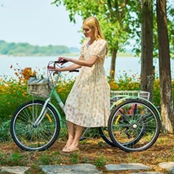Viribus Adult Tricycle, 7 Speed Tricycle for Adults, 24" 3 Wheel Bikes for Adults with Baskets - Image 9