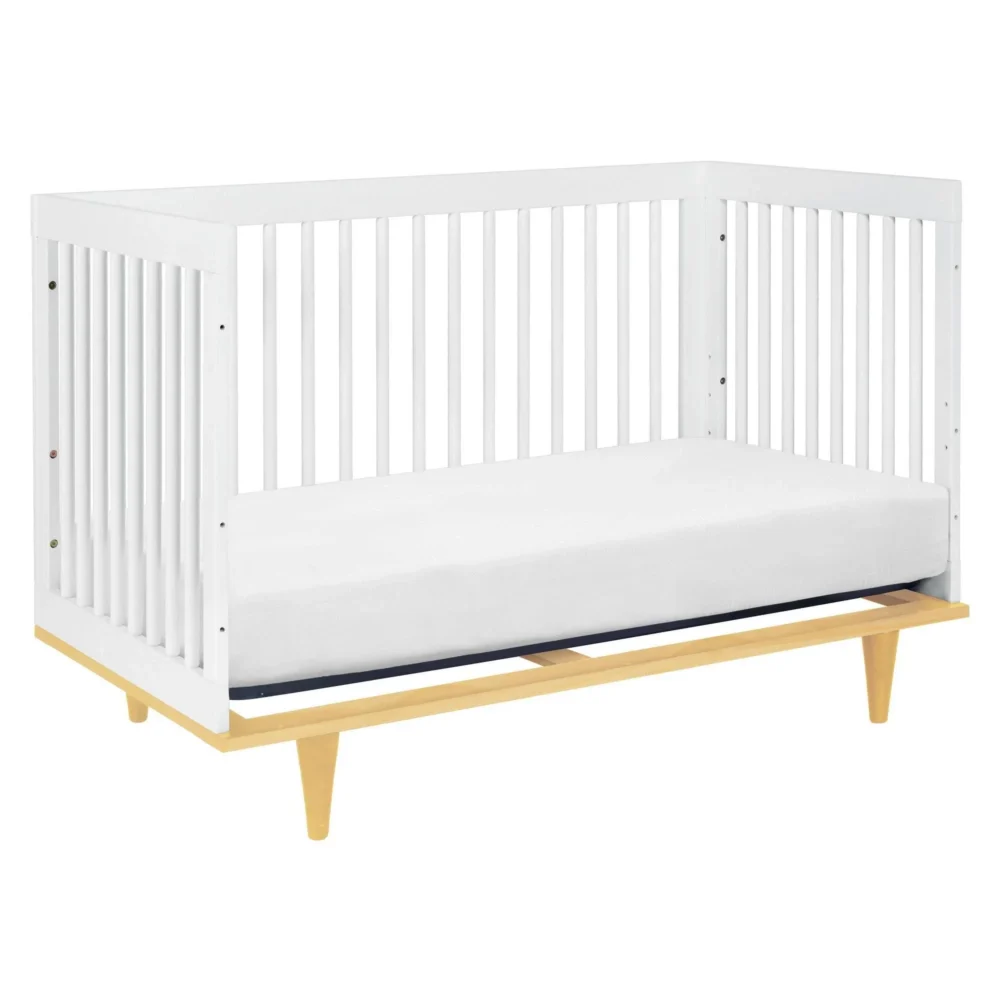 Baby Mod Marley 3-in-1 Convertible Crib, Greenguard Gold Certified - White and Natural - Image 4