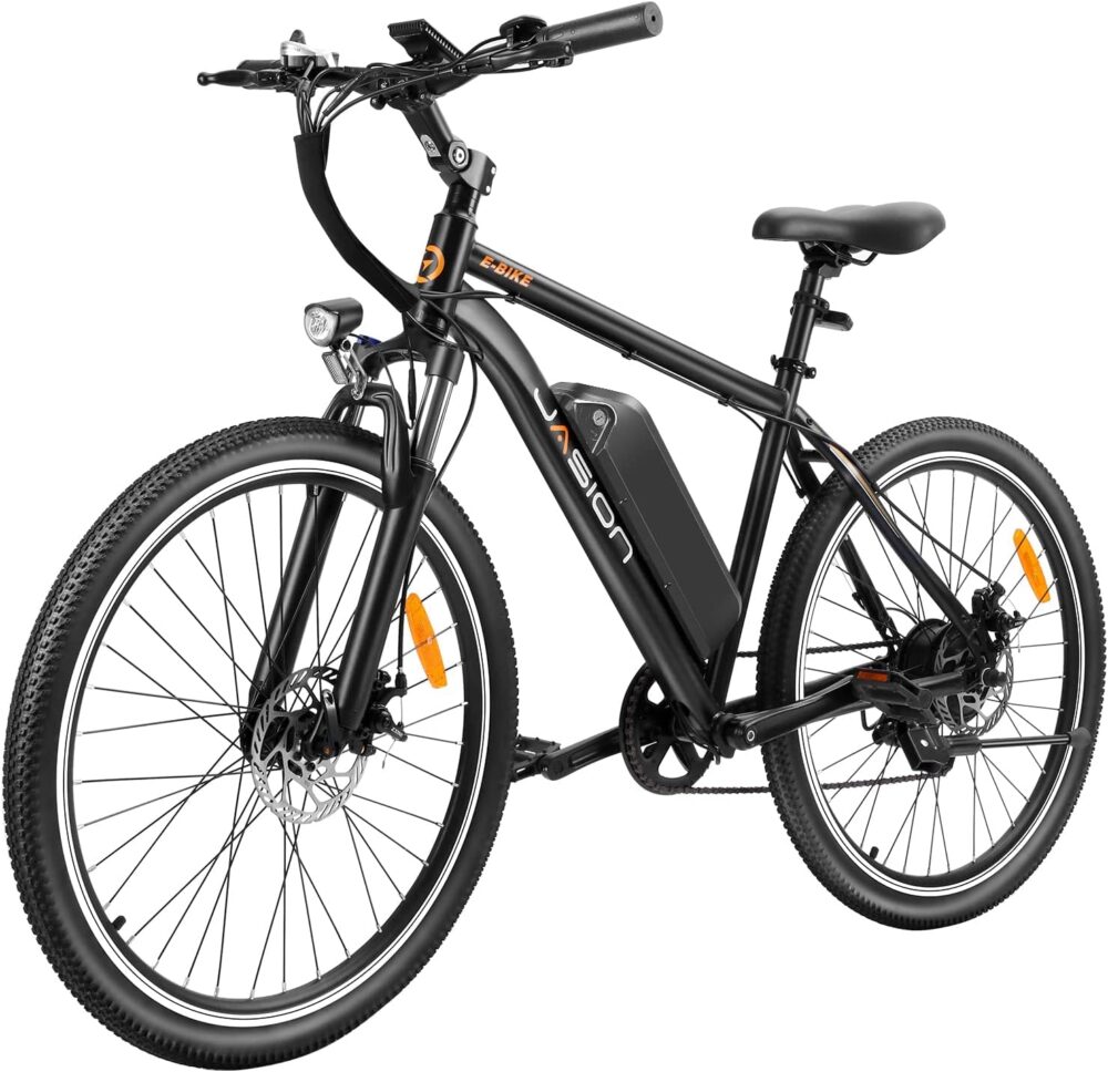 Jasion Electric Mountain Bike for Adults with 360Wh Removable Battery, 40Miles 20MPH