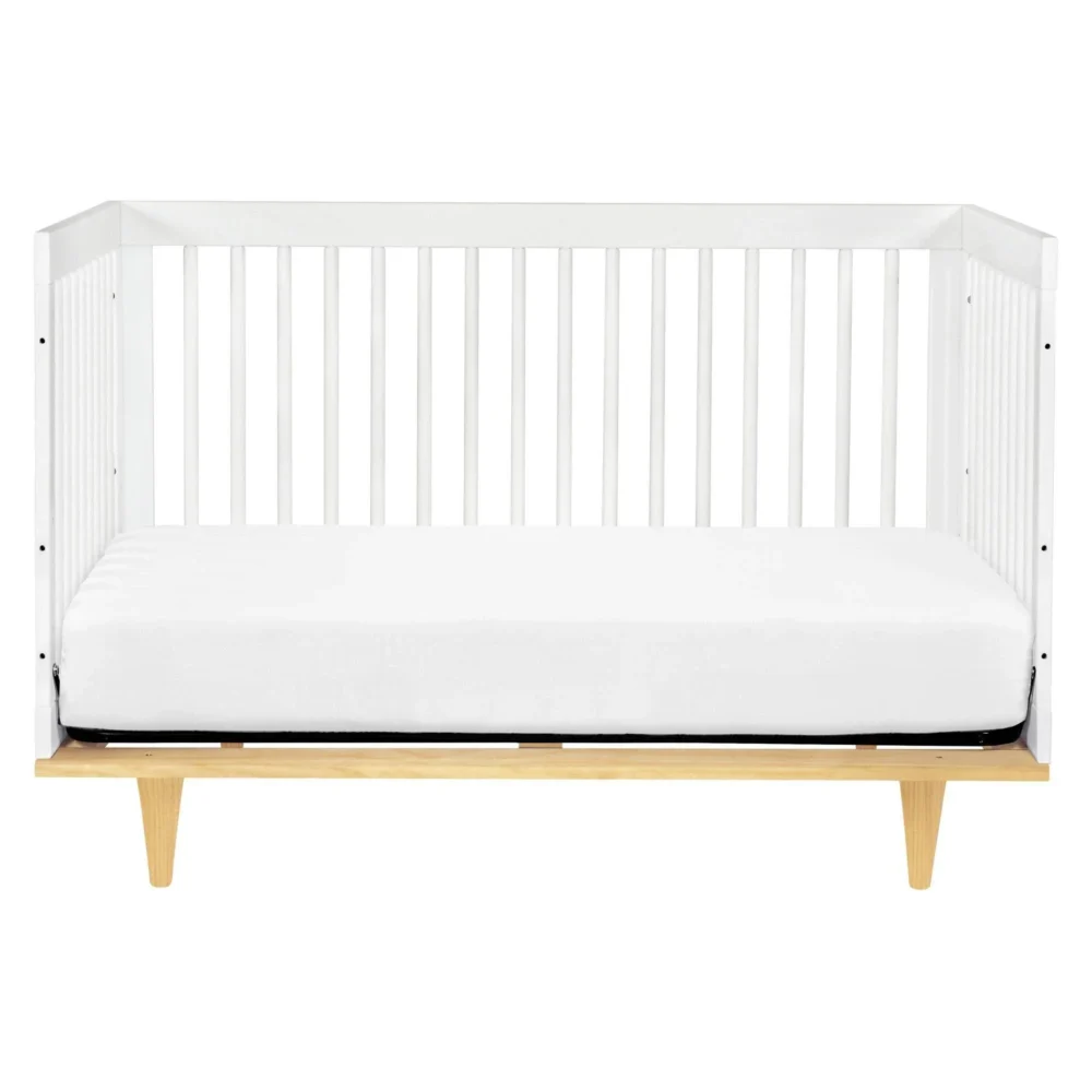 Baby Mod Marley 3-in-1 Convertible Crib, Greenguard Gold Certified - White and Natural - Image 3