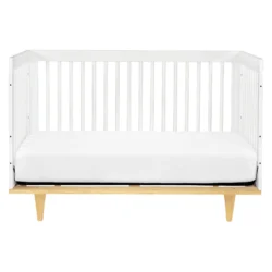 Baby Mod Marley 3-in-1 Convertible Crib, Greenguard Gold Certified - White and Natural - Image 3