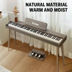 Donner 88 Key Digital Piano for Beginner, DDP-60 Electric Piano Include 3 Piano Style Pedals, Power Supply, Stand, Gray, Size: Standard - Image 5