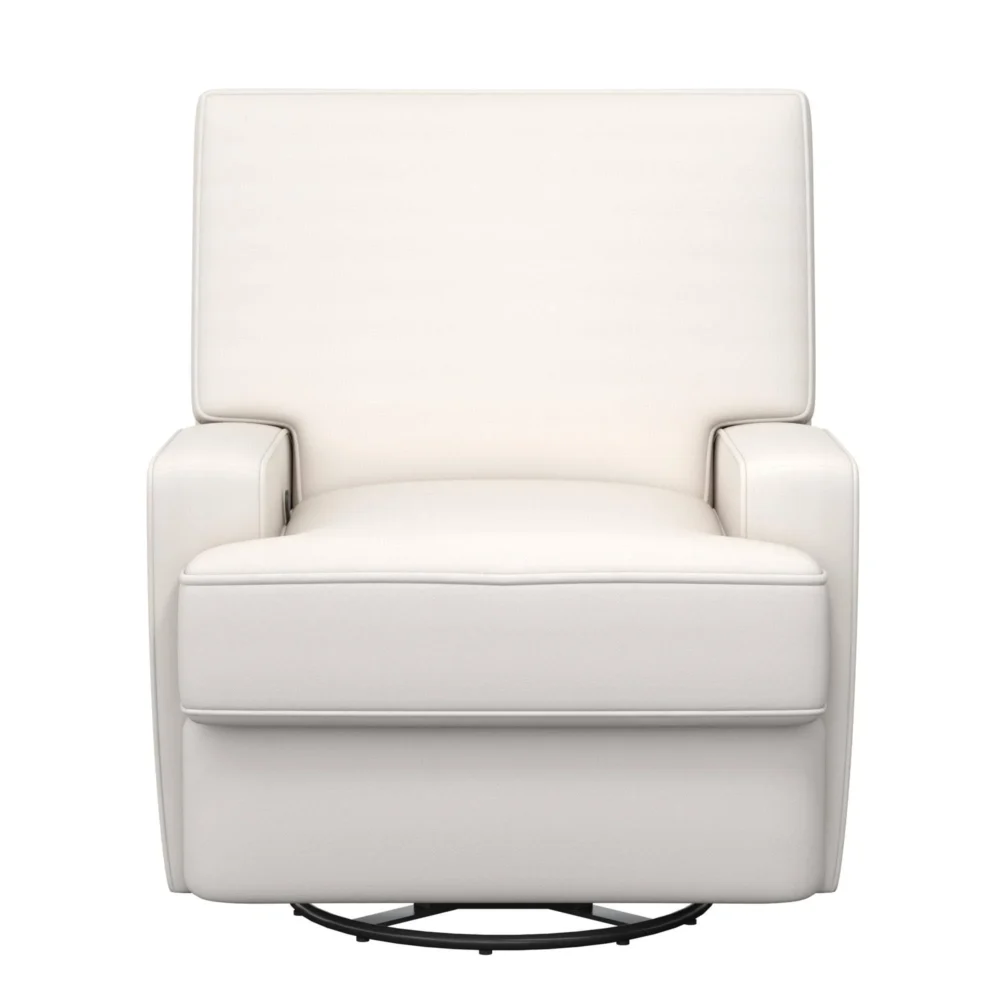 Baby Relax Rylan Swivel Glider Recliner Chair Coil Seating White - Image 8