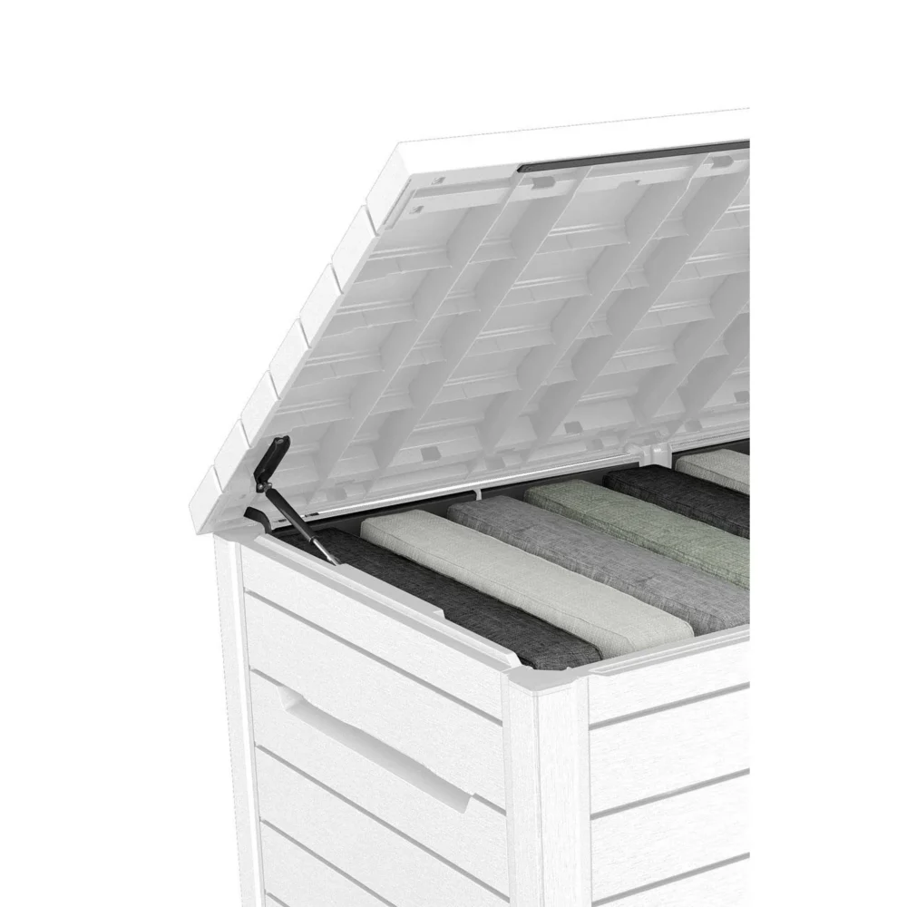 Keter XXL 230 Gallon Deck Storage Box Outdoor Patio Container White - Image 8