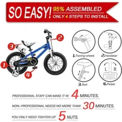 Royalbaby Kids Bike Freestyle BMX Bicycle with Training Wheels Kickstand - Image 2