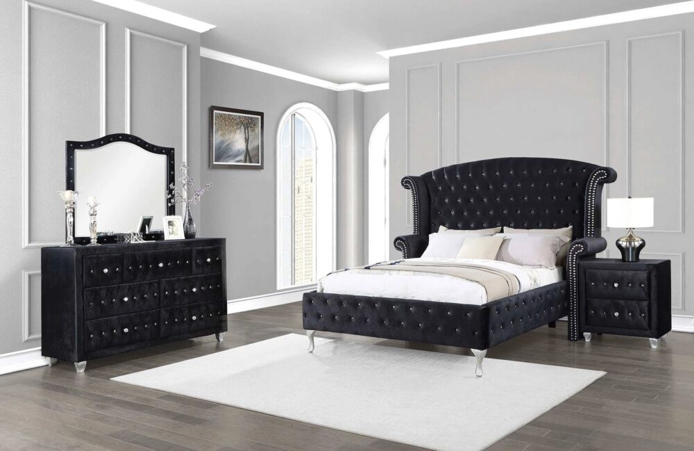 Coaster Deanna 4-Piece Eastern King Bedroom Set Black