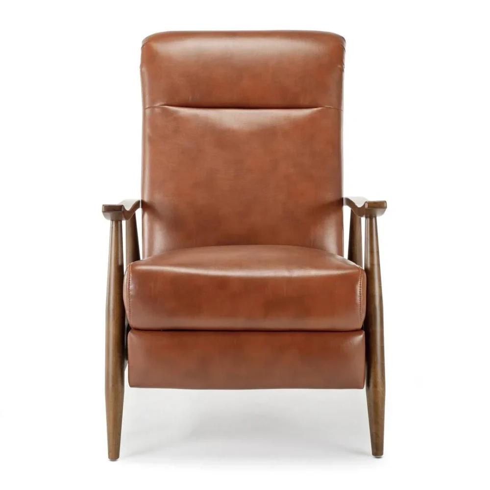 Laflamme Recliner Upholstery Material: Caramel Faux Leather - Image 6