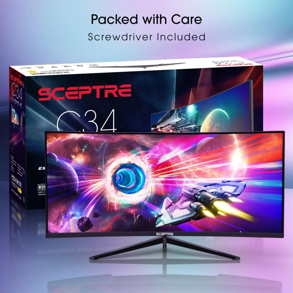 Sceptre 34 Inch 165Hz Curved Ultrawide WQHD Monitor - Image 5