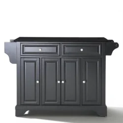 Crosley Lafayette Natural Wood Top Kitchen Island - White - Image 3