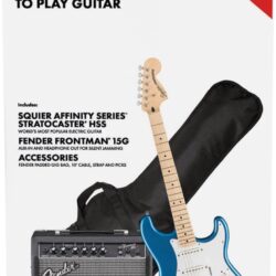Squier by Fender Affinity Series Stratocaster Pack, HSS, Maple Fingerboard, Lake Placid Blue - Image 4
