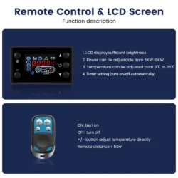 Hcalory Diesel Air Heater, 12V 5KW-8KW Parking Heater with LCD Switch & Remote Control & Muffler for Motorhome Boat RV Trucks Car Bus Trailer, Black - Image 9