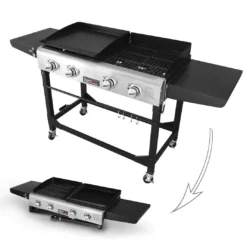 4-Burner Portable Gas Grill and Griddle Combo - Image 2