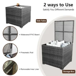 Segmart 4 Piece Patio Furniture Set, All-Weather Outdoor Sectional Sofa Set, PE Rattan Conversation Set with Storage Box, Table & Cushions, Wicker - Image 6