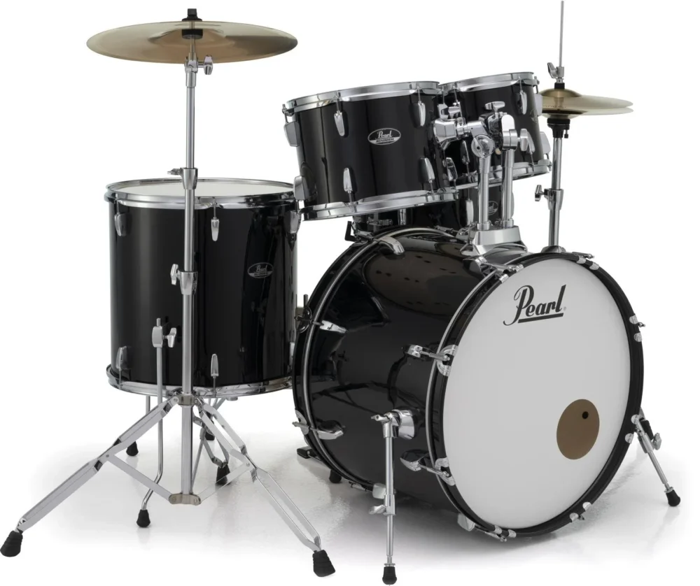 Pearl Roadshow RS525S 5-Piece Drumset with Hardware & Cymbals, Jet Black