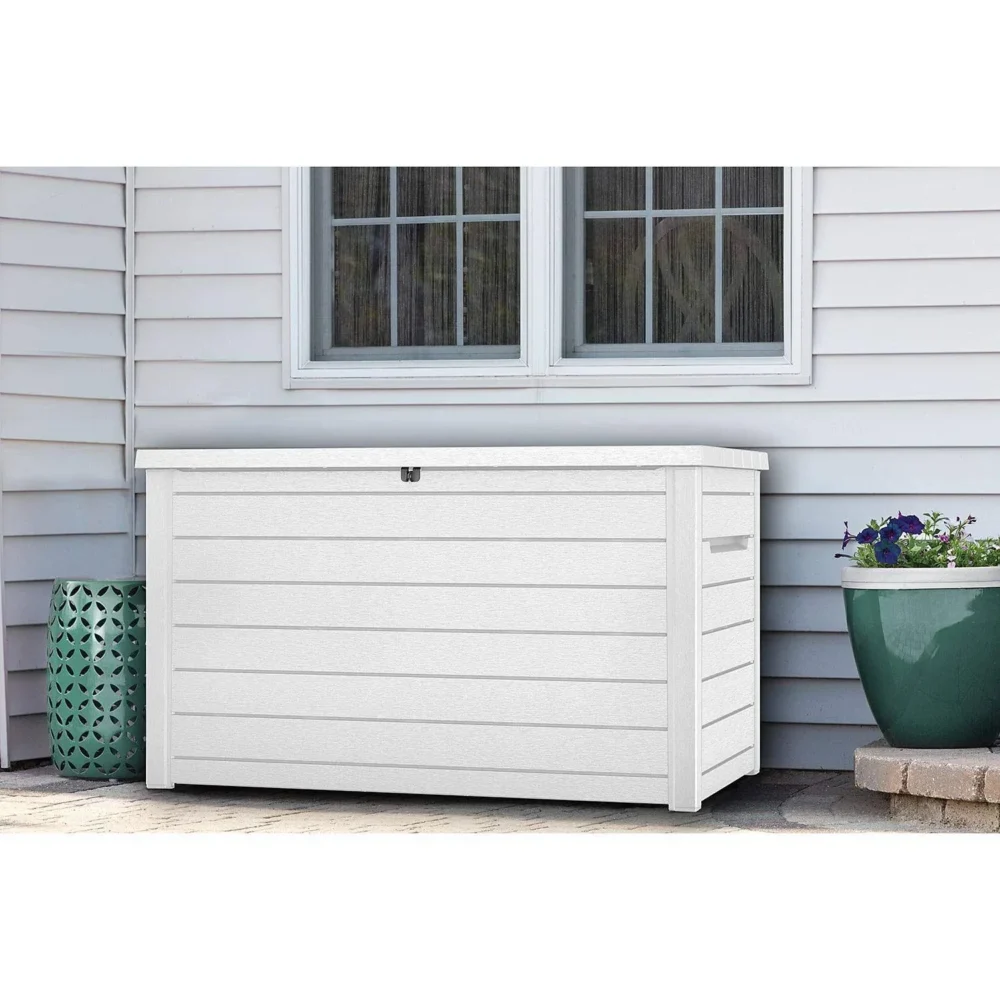 Keter XXL 230 Gallon Deck Storage Box Outdoor Patio Container White - Image 5