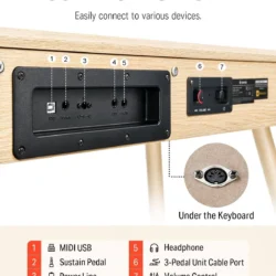 Donner DDP-80 Digital Piano 88 Key Weighted Keyboard, Full-Size Electric Piano for Beginners, with Sheet Music Stand, Triple Pedal, Power Adapter, - Image 2