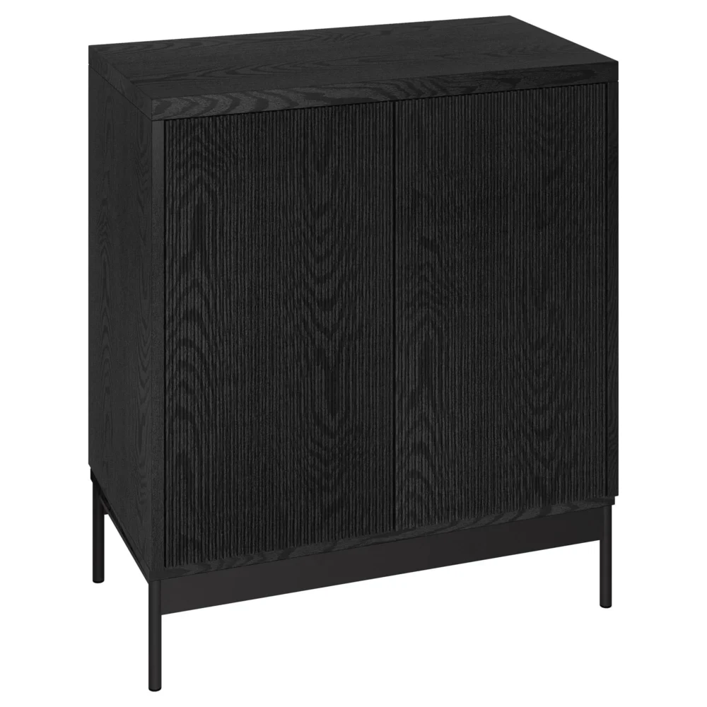 Hudson&Canal Whitman 28" Wide Rectangular Accent Cabinet in Black Grain