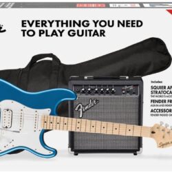 Squier by Fender Affinity Series Stratocaster Pack, HSS, Maple Fingerboard, Lake Placid Blue - Image 2