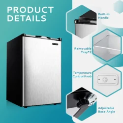 EUHOMY 3.0 Cubic Feet Single Door Compact Mini Upright Freezer - Image 3