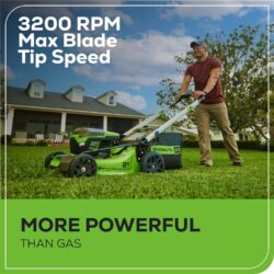 Greenworks 60V 21” Cordless (Self-Propelled) Lawn Mower , 2 x 4.0Ah Batteries and Dual Port Rapid Charger - Image 4