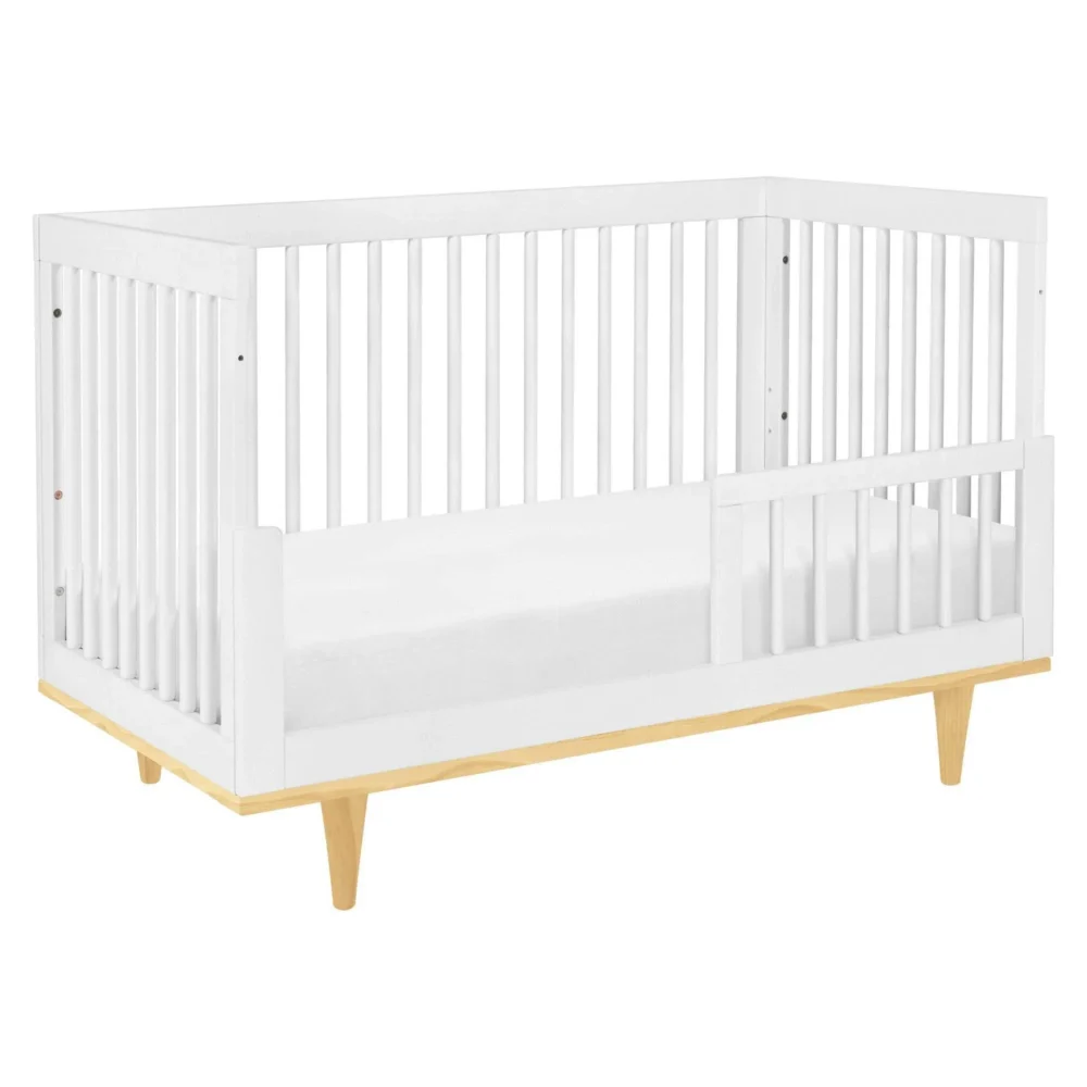 Baby Mod Marley 3-in-1 Convertible Crib, Greenguard Gold Certified - White and Natural - Image 8