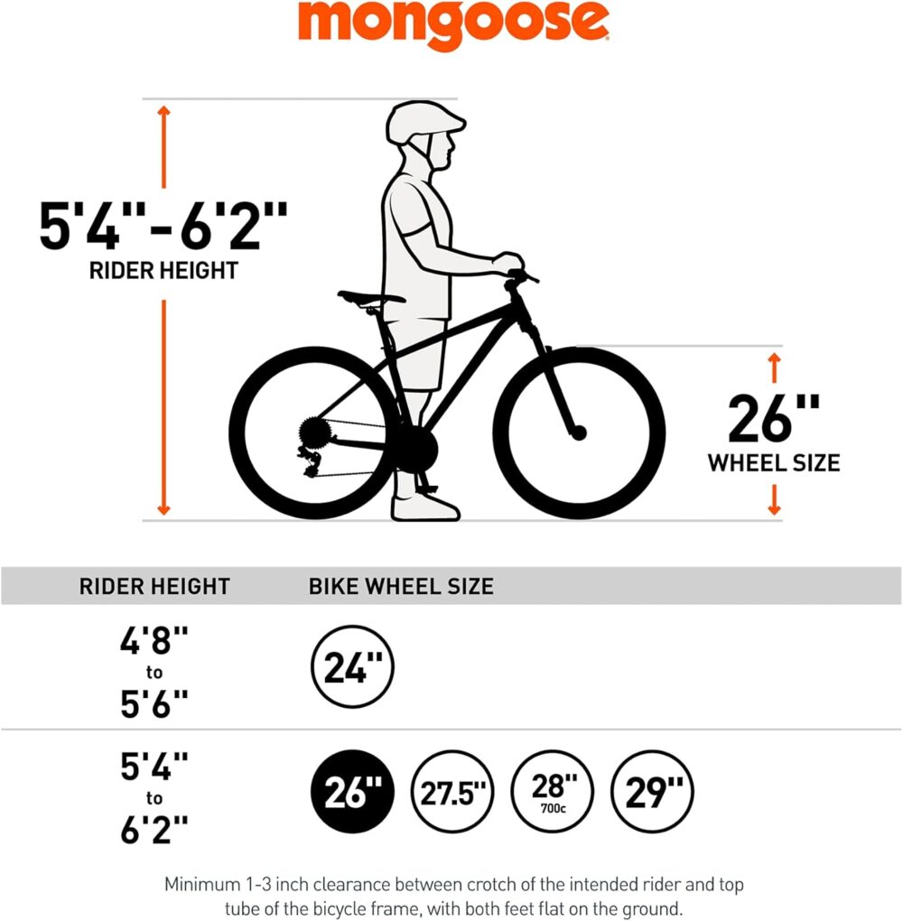 Mongoose Malus Mens and Women Fat Tire Mountain Bike, 26-Inch Bicycle Wheels, 4-Inch Wide Knobby Tires, Steel Frame, 7 Speed Drivetrain, Shimano Rear Derailleur, Disc Brakes - Image 9