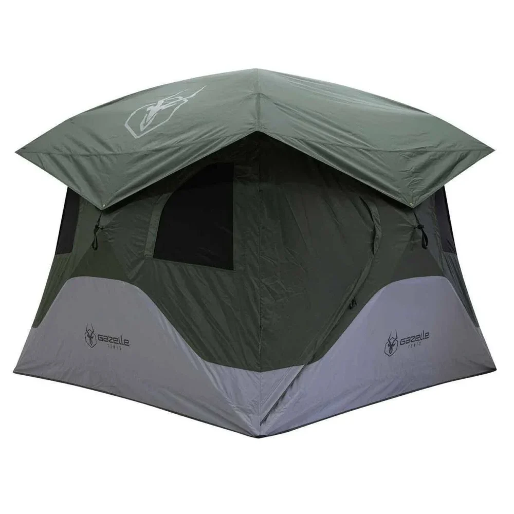 Gazelle T4 4-Person Green Pop Up Portable Camping Hub Tent - Image 2