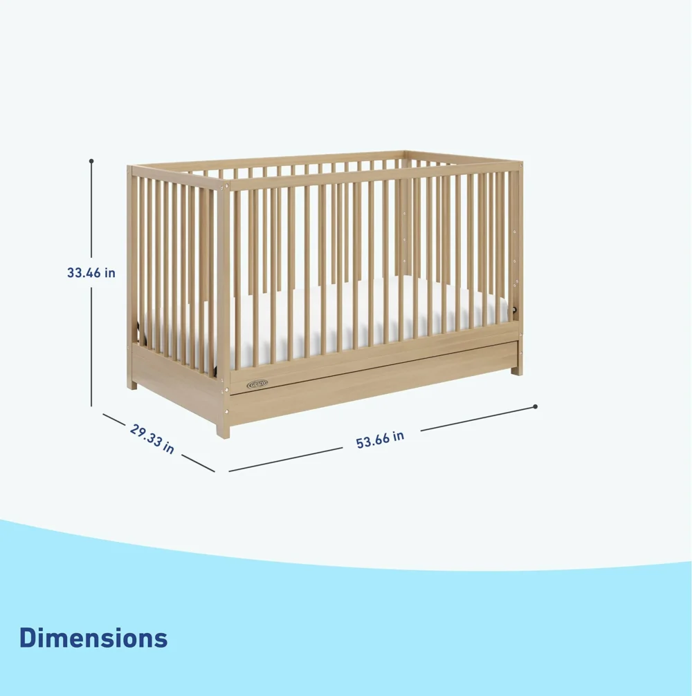 Graco - Teddi 5-in-1 Convertible Crib with Drawer - Driftwood - Image 4