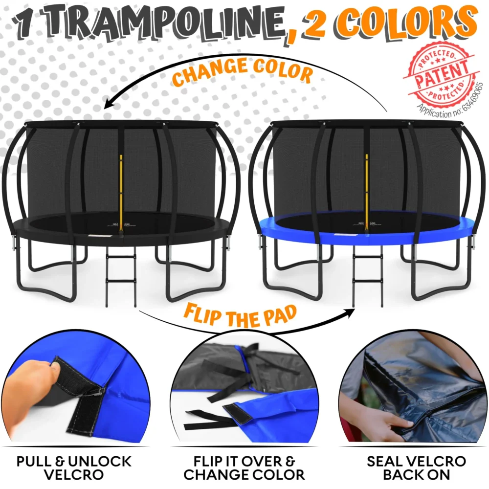 JUMPZYLLA 8FT Trampoline Outdoor with Enclosure for Kids - Image 5