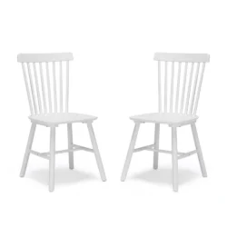 Windsor White Solid Wood Dining Chairs for Kitchen and Dining Room (Set of 4) - Image 6