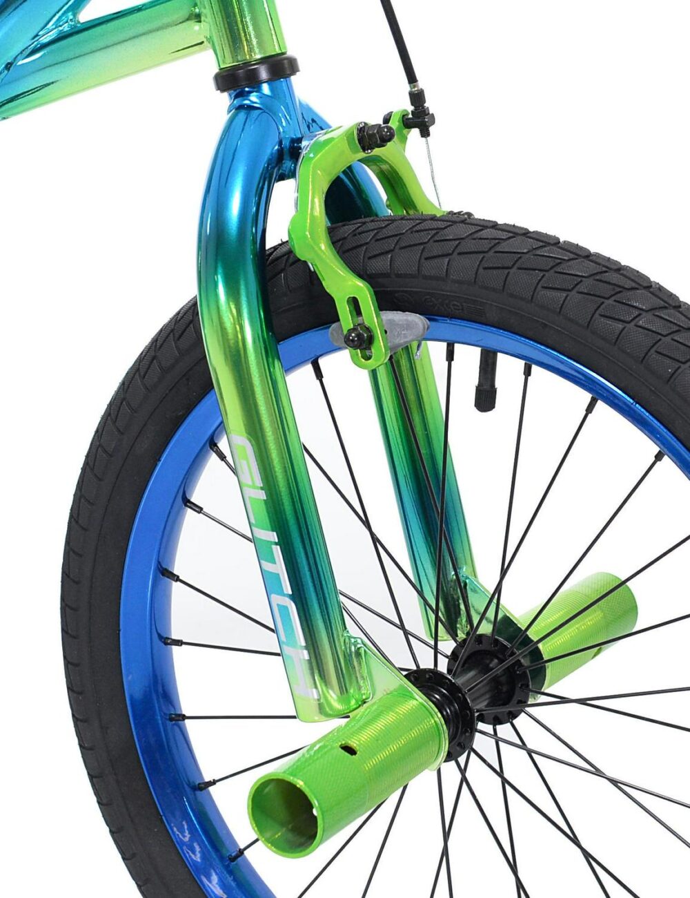 Genesis 18 Glitch Boy’s BMX Bike, Blue/Green - Image 3