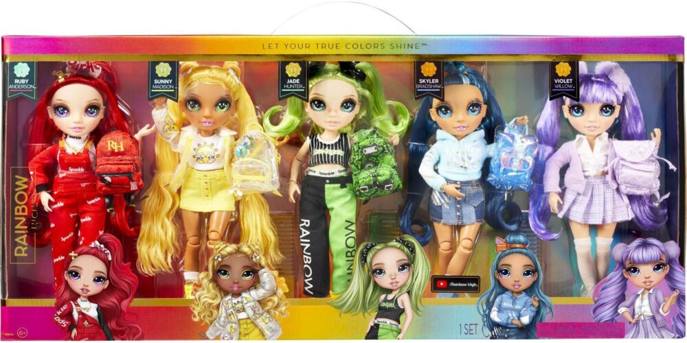 Rainbow High Exclusive with 5 Jr High Fashion Doll Favorites Ages 4 and up