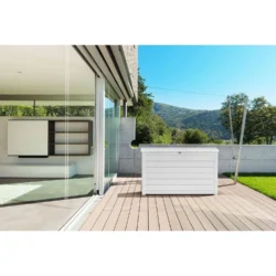 Keter XXL 230 Gallon Deck Storage Box Outdoor Patio Container White - Image 4