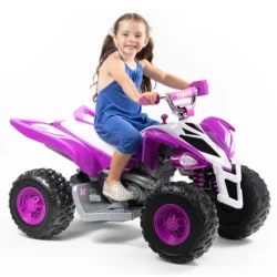ATV 12-Volt Battery-Powered Ride-On ATV - Purple and White for Girls Ages 3-5 Years, Size: 12V