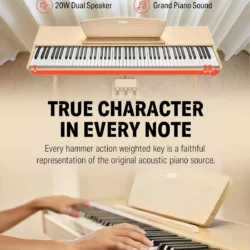 Donner DDP-80 Digital Piano 88 Key Weighted Keyboard, Full-Size Electric Piano for Beginners, with Sheet Music Stand, Triple Pedal, Power Adapter, - Image 9