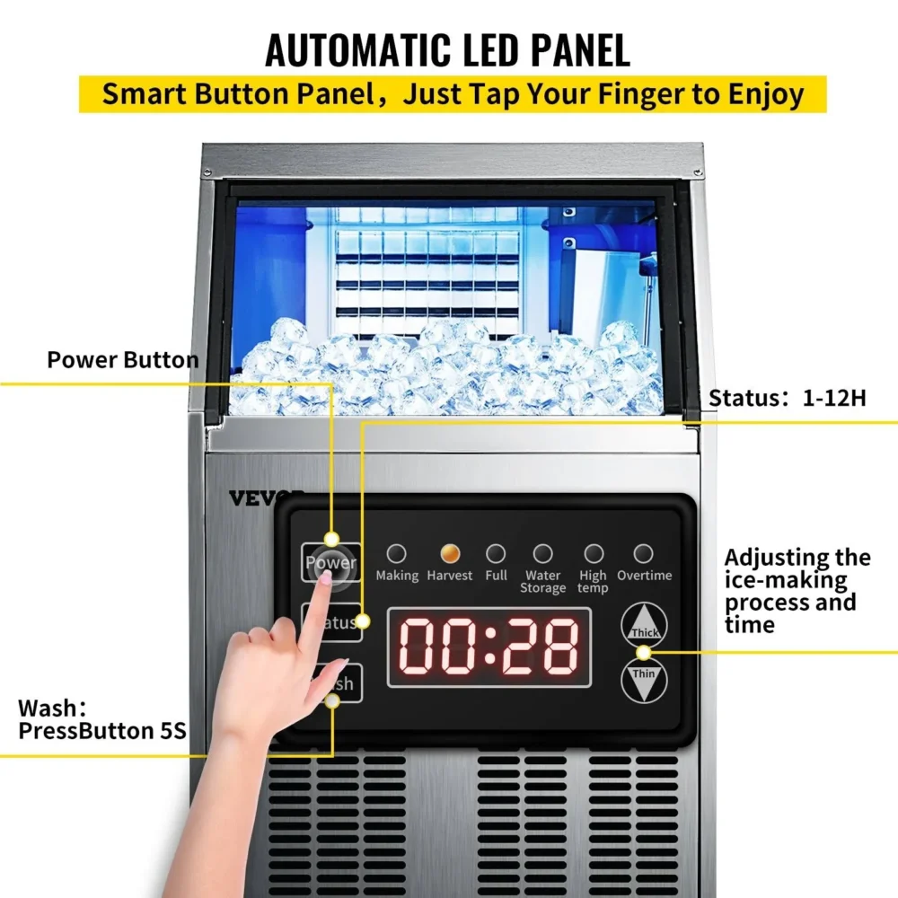 33-lbStorage Ice Maker 80-lb Freestanding Cubed Ice Maker (201 Stainless Steel) - Image 3